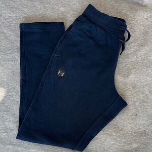 Ex. Condition!! Men’s Navy Under Armour Open Bottom Sweatpants Size Medium